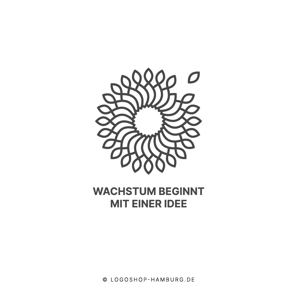 Logo Blume „Wachstum beginnt mit einer Idee“