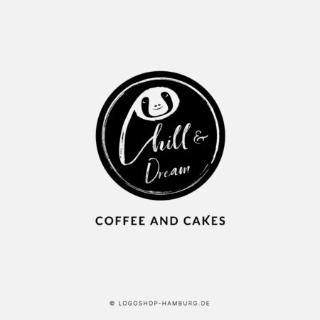 Logodesign fuer café chill & dream motiv faultier