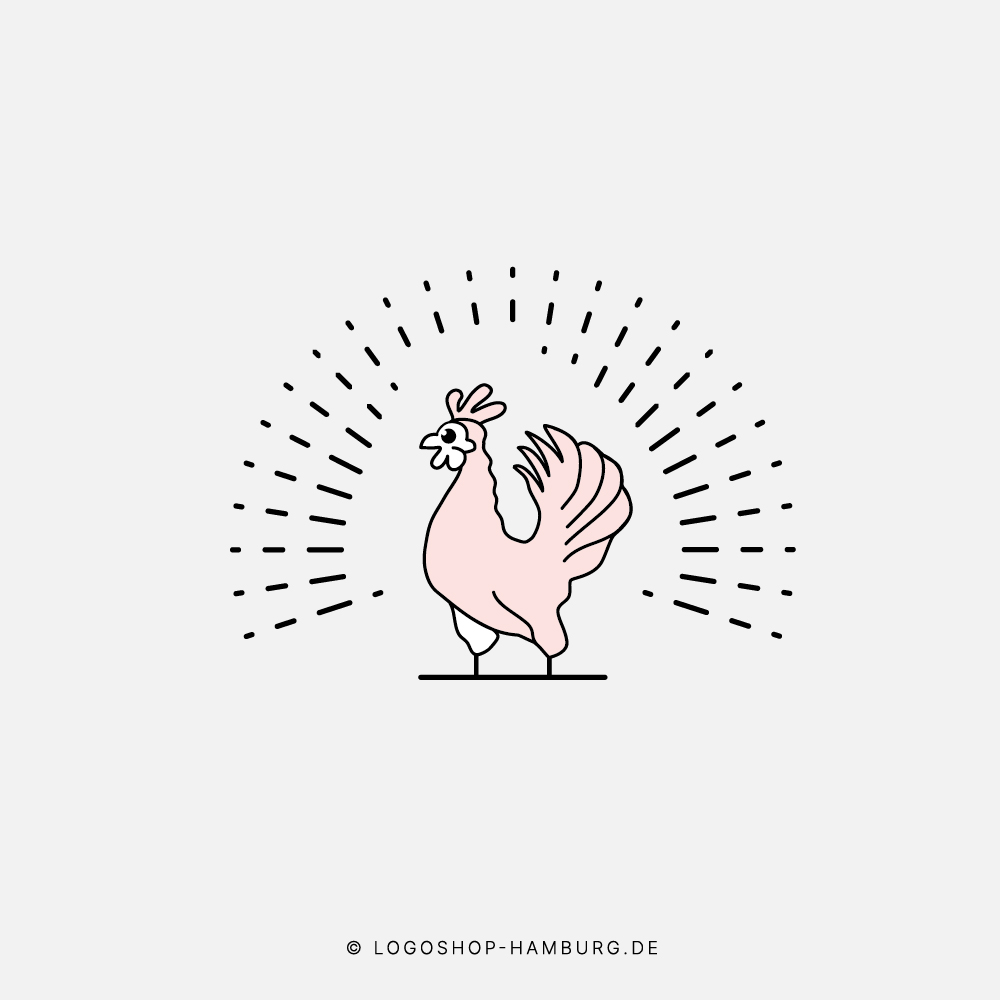 Logo Huhn rosa auf hellgrau