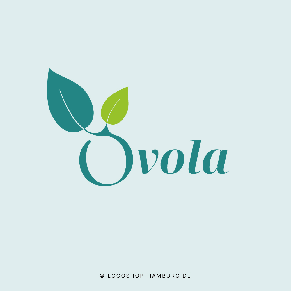 Logodesign Ovola mit Blättern