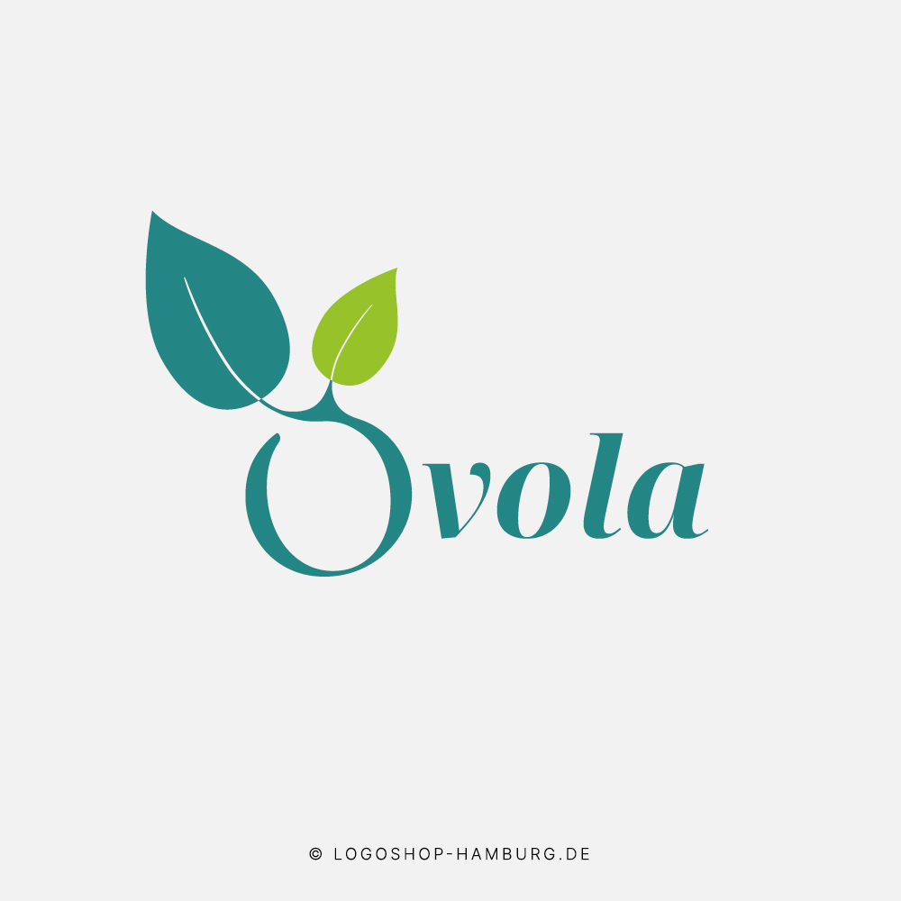 Logodesign Ovola mit Blättern